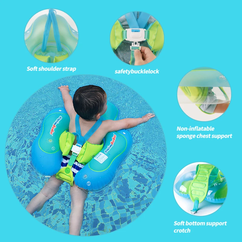 Baby Swimming Ring Lying Circle Seat Pocket Anti-slide Summer Children Swim Training Armpit Ring Newborn Toddlers Pool Bathtub