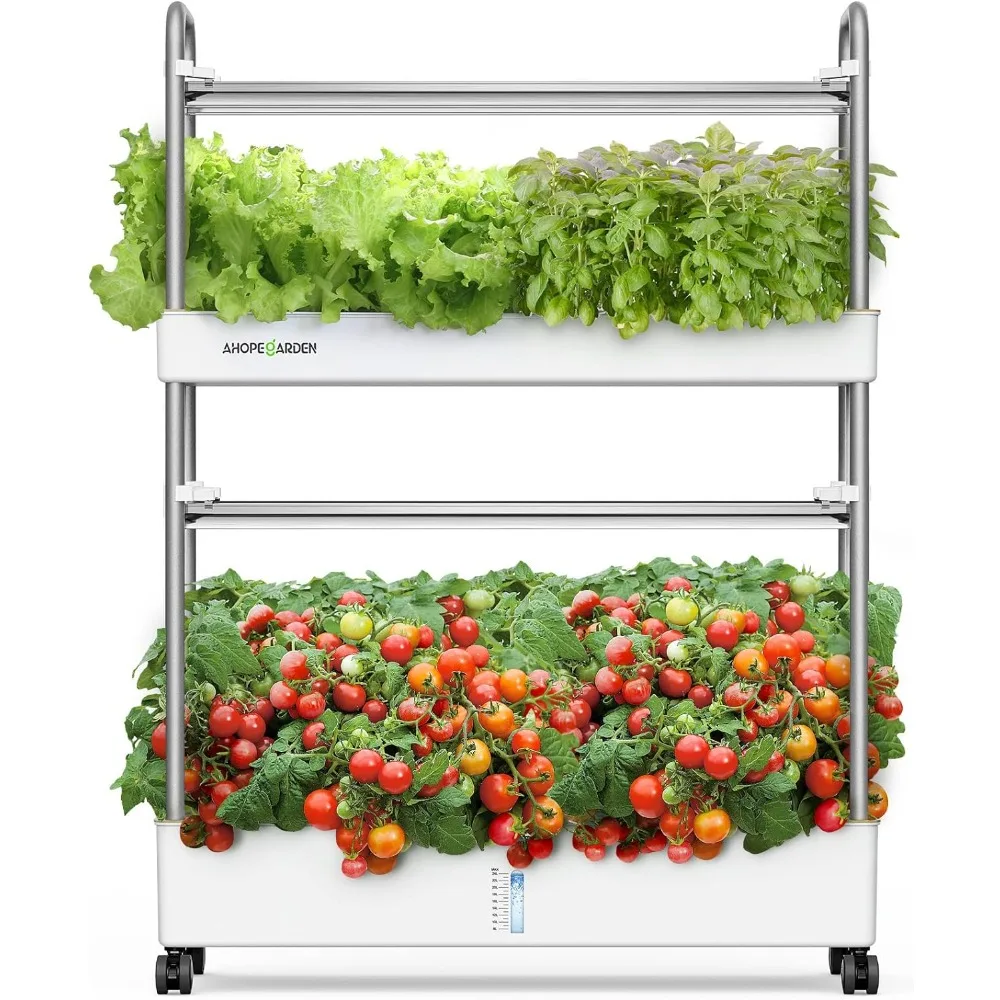 

Indoor Garden Hydroponics Growing System, 60 Pods Vertical Garden with LED Grow Light - Plant Germination ,Garden Supplies