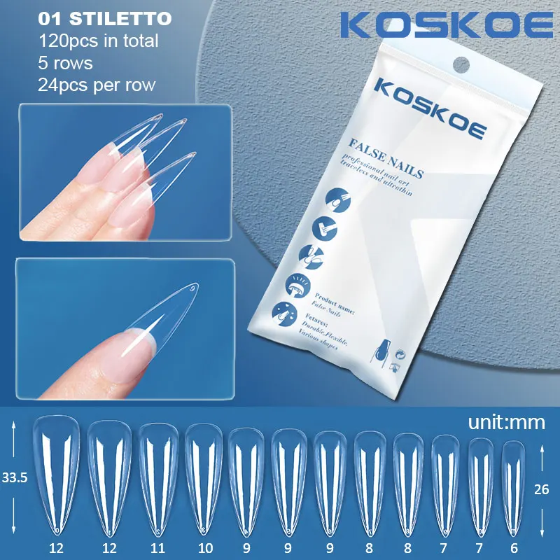 False Nails Clear Semi-Matte Almond Coffin Square Fake Nail Tips for Extension Nail Art Manicure tool 120 pcs fake nails false nails nail tips false nail tips