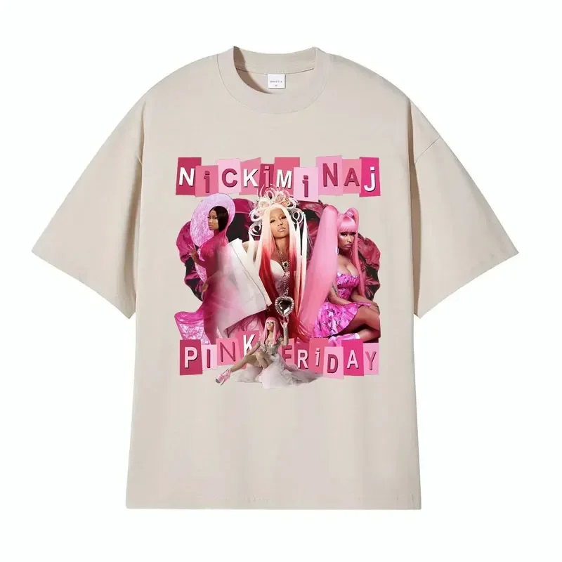 ニッキーミナージュ×69 fefe Tシャツ ピンク L 女性用ラウンドネックTシャツ,ヒップホップスタイル,ニッキー