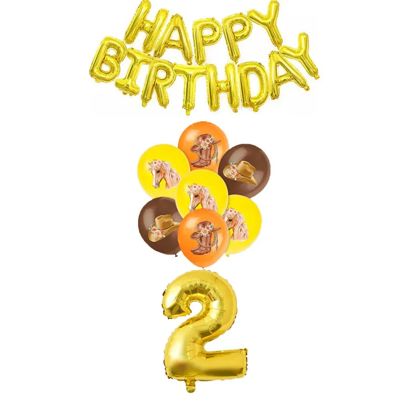 Pferd Geburtstag Dekoration Pappbecher Teller Geschirr Tischdecke Hintergrund Serviette Pferd Geburtstag Party Supplies Luftballons Schlüsselanhänger – Detail 25