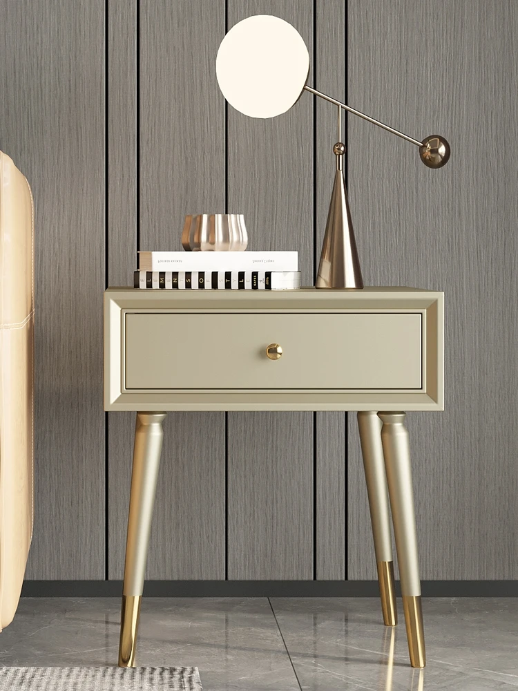 

Luxury living room, sofa side cabinets, movable American solid wood small square table, small unit, modern and simple square tab
