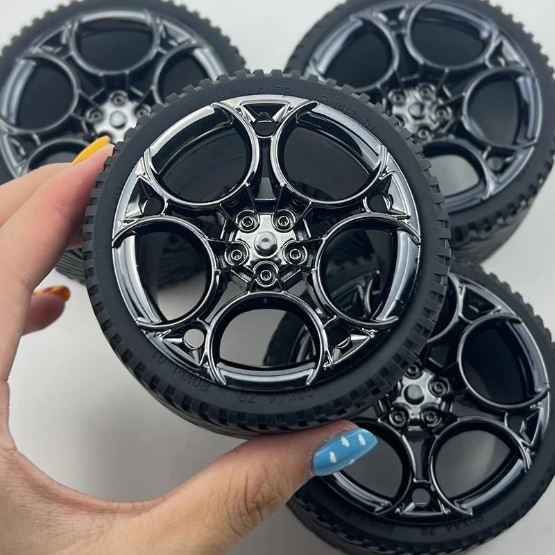 새로운 CADA 도금 금속 휠 허브 빌딩 블록 액세서리 골든 실버 호환 레고 MOC 1:8 차량 42083 42056 42115 휠