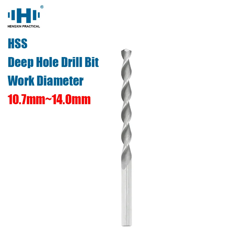 HENGXIN 10.7mm--14.0mm HSS High Speed Steel Deep Hole Drill Bit Straight Shank Stainless Alloy Steel Tools for Electric Drills