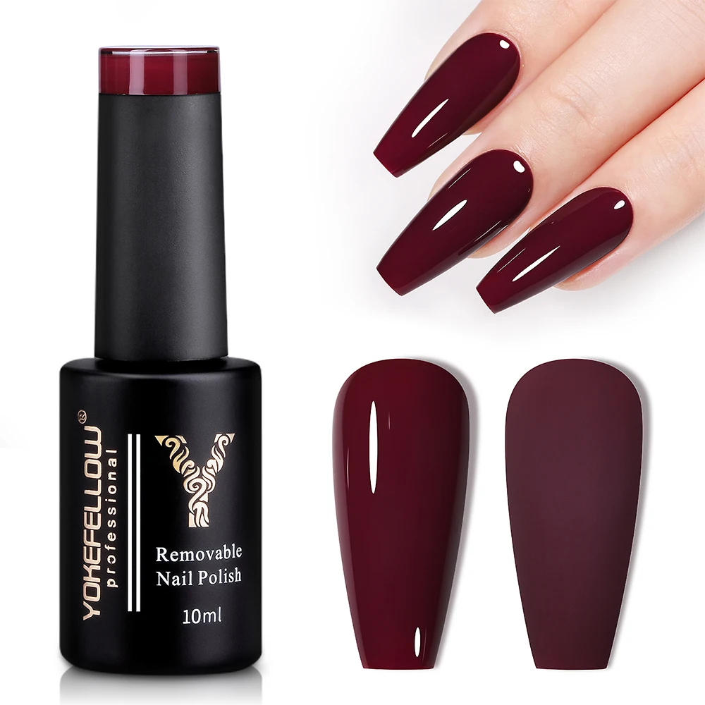 

YOKEFELLOW UV LED Gel Nail Polish Red AB007 10ML Professional Semi-permanent Gel Varnishes for Nails
