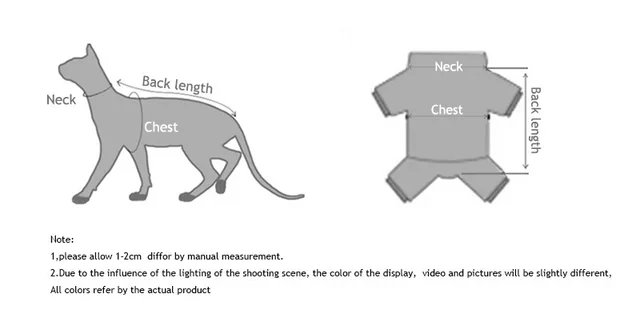 VOODUE Cat Clothing For Sphynx - Cotton Cartoon Coat Jumpsuit For Hairless Cats, Orange X-Small