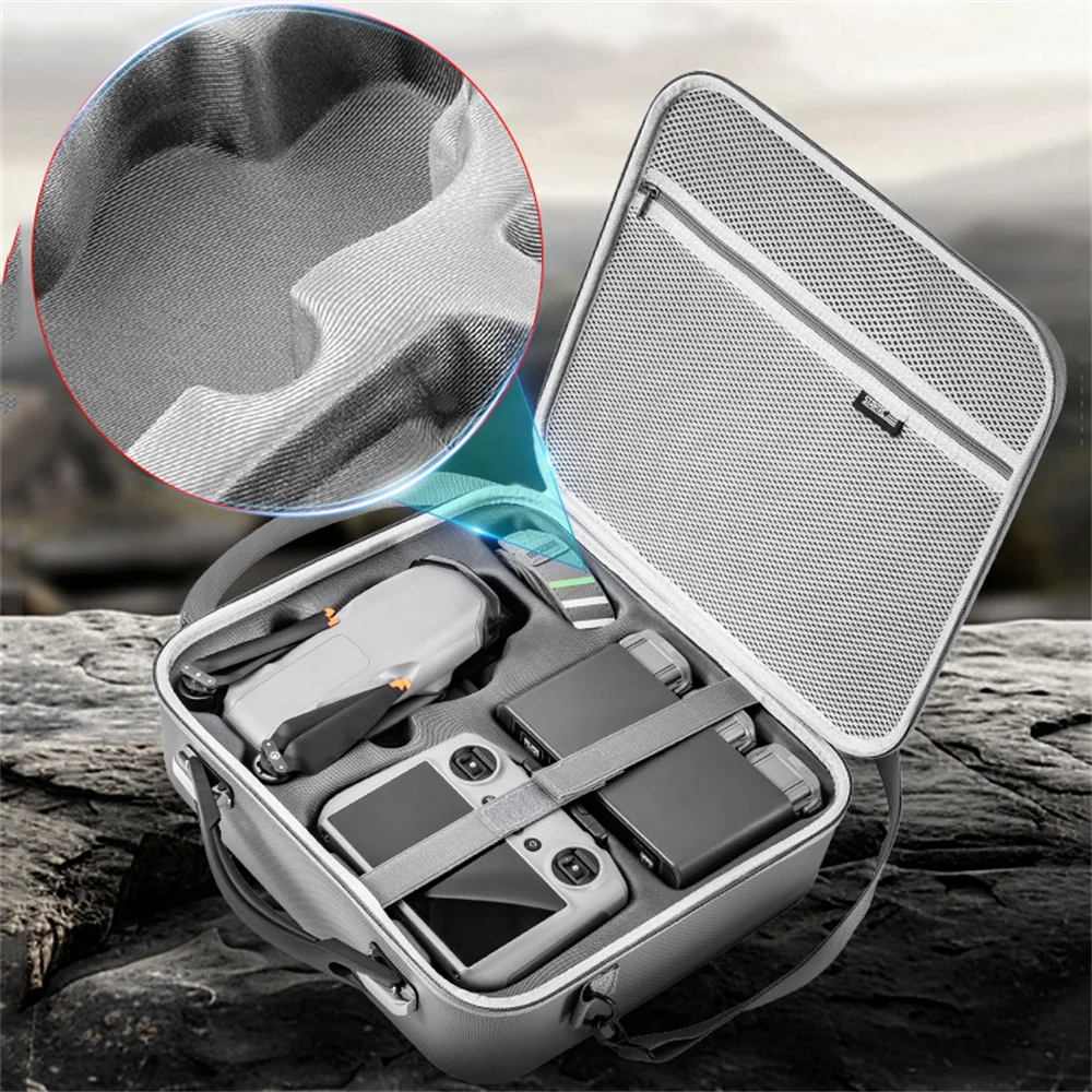 Carrying Case For DJI Air 3S Camera Accessories Portable PU Storage Protective Bag Travel Case Handbag Shoulder Bag All-In-One
