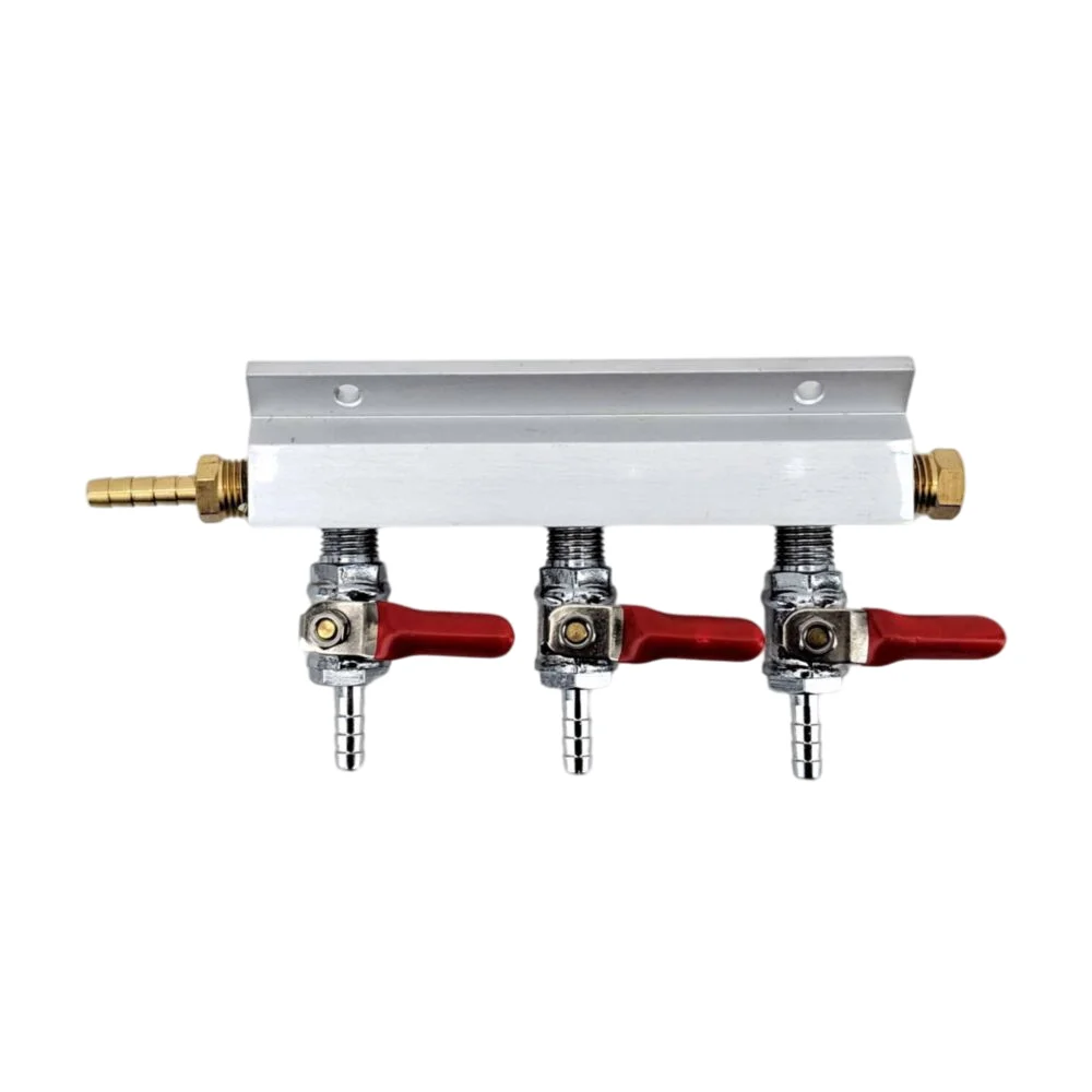 KegLand Gasleitungsverteiler-Splitter, 3 Wege, 6 mm/8 mm Widerhaken/1/4 Zoll Gewinde, Splitter für Bier, Heimbrauen – Detail 1