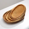 Handmade Weaving Storage Trays Bamboo Sieve Bamboo Raft Round Dustpan DIY Decorative Fruit Bread Basket Kitchen Storage Baskets 5