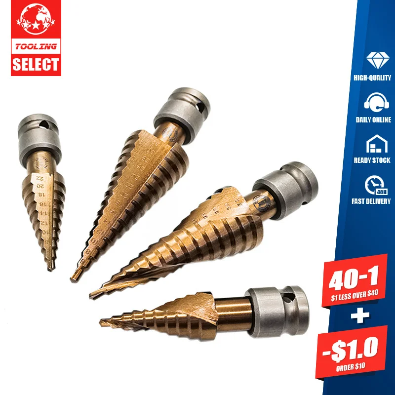 HSS 4241 Hss Step Drill Bit Set Cone Hole Cutter Taper Metric 4 12/20