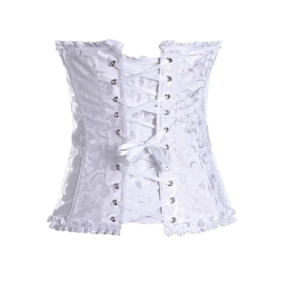 XS-6XL Bustier Corset Beautiful Vintage Floral Waist Cincher G-String Lace-up Overbust Boned Bustiers Top Women