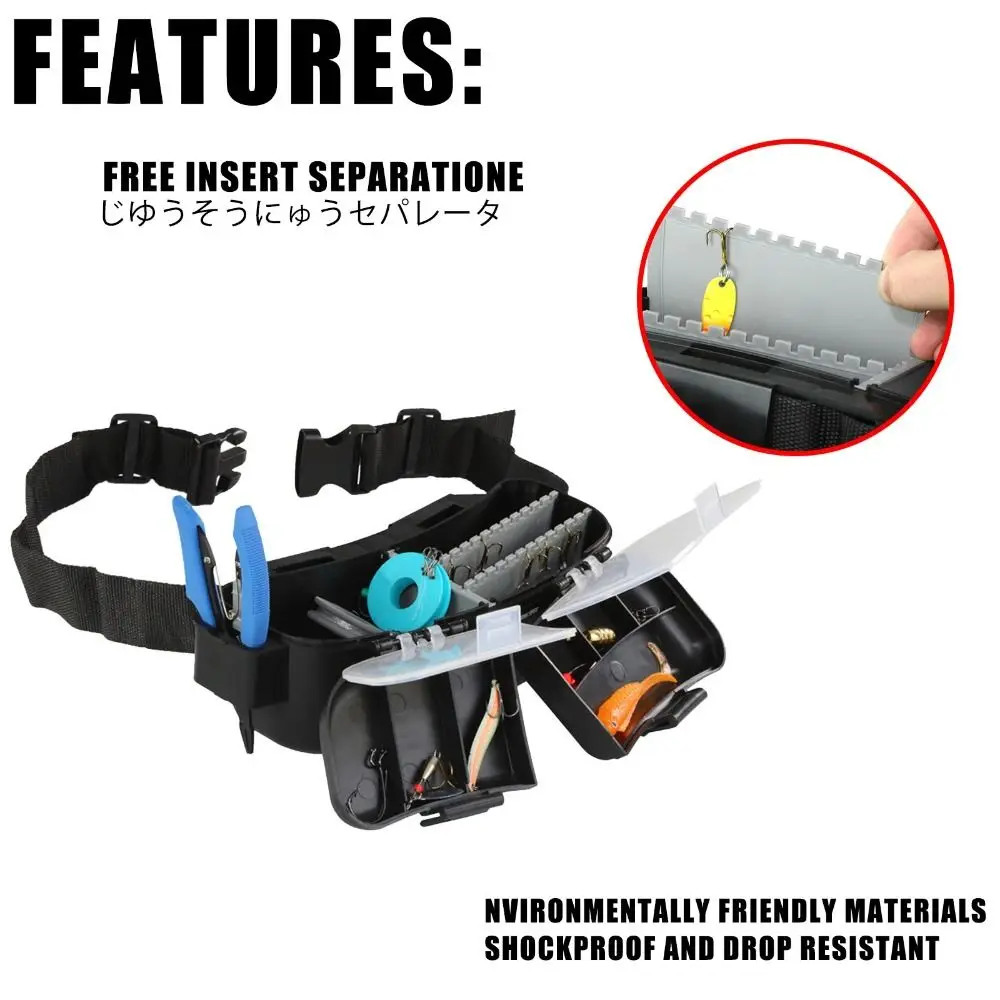 With Belt Waist Fishing Box Waist Pack Lure Holder Fishing Tackle Box Adjustable Large Capacity Fishing Belt Bag