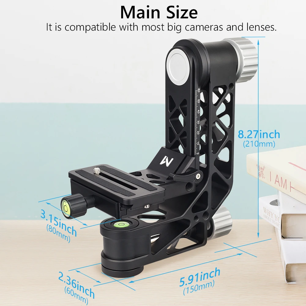 WEYLLAN PH7 Professional Gimbal Camera Tripod Monopod Head 720 Panoramic DSLR Camera Lens Telescope Arca-Swiss QR Plate NEW tripod ball head camera head adapter camera panoramic head