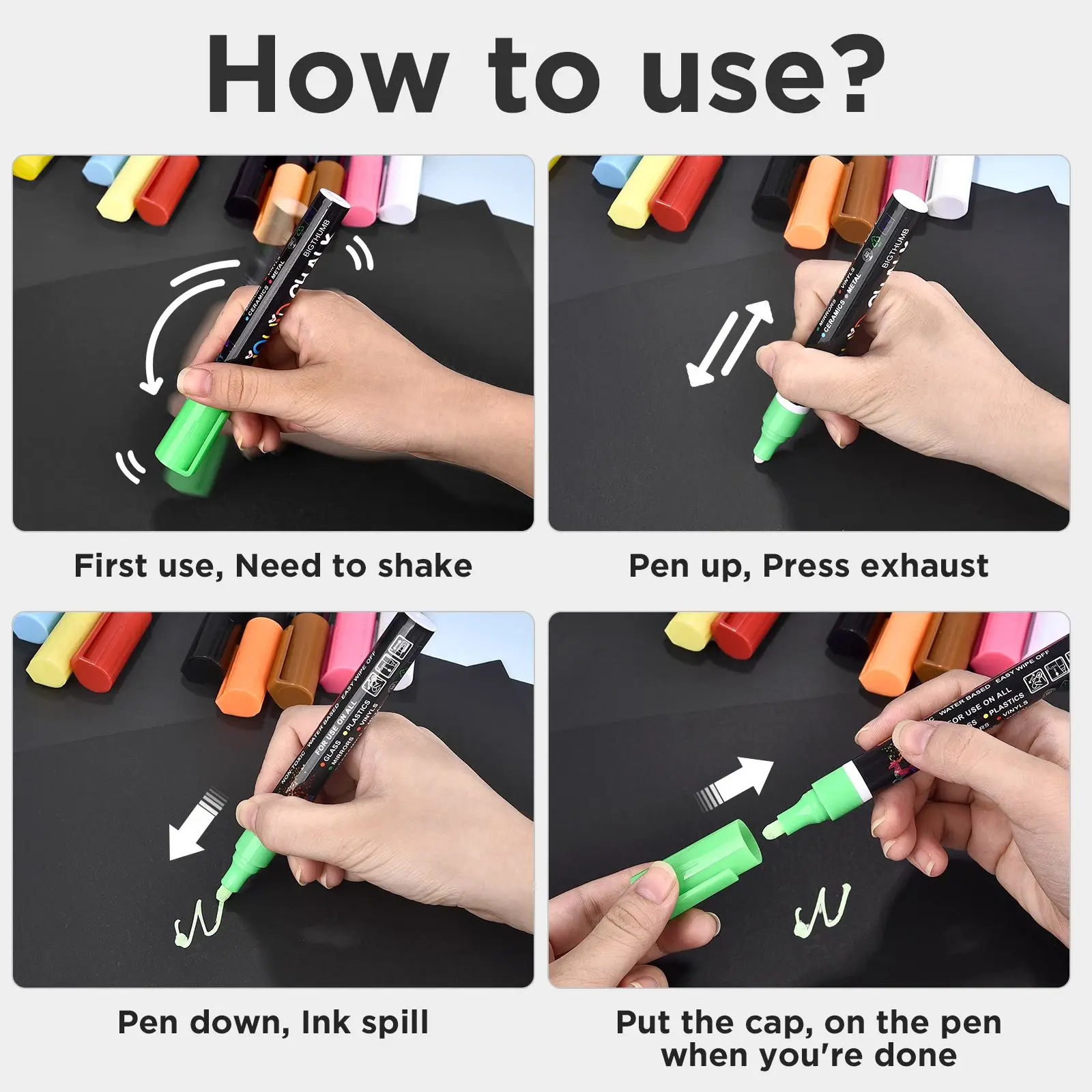12 Colors Whiteboard Markers Erasable Colorful Marker Pens Liquid Chalk Pens for School Office Whiteboard Chalkboard