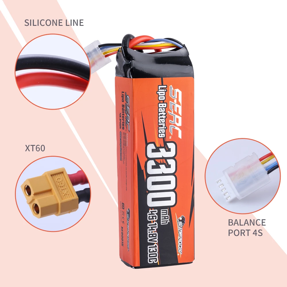 SUNPADOW 2S 3S 4S Lipo Battery for 3300mAh 4000mAh 6500 7.4V14.8V 130C TRX RC Buggy Truggy Vehicle Car Tank Monster Truck Hobby 2