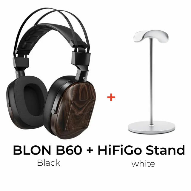 BlonB60 Dynamic Driver OverEar Headphone, 50mm, diafragma revestido de berílio, madeira