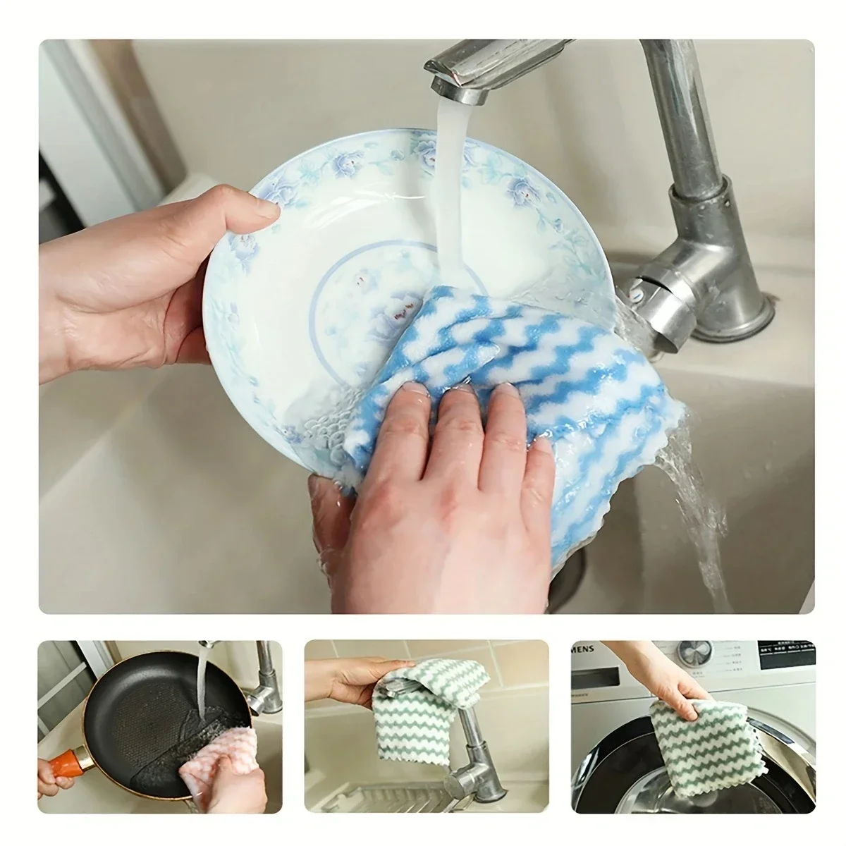 Coral Towels Soft Absorbent Machine Washable Reusable Kitchen Bathroom