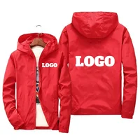 Veste d'automne avec Logo de marque personnalisé pour homme, coupe-vent chaud et imperméable, vêtements décontractés, grande taille 6Xl, vert, noir, rouge, pour l'extérieur 3