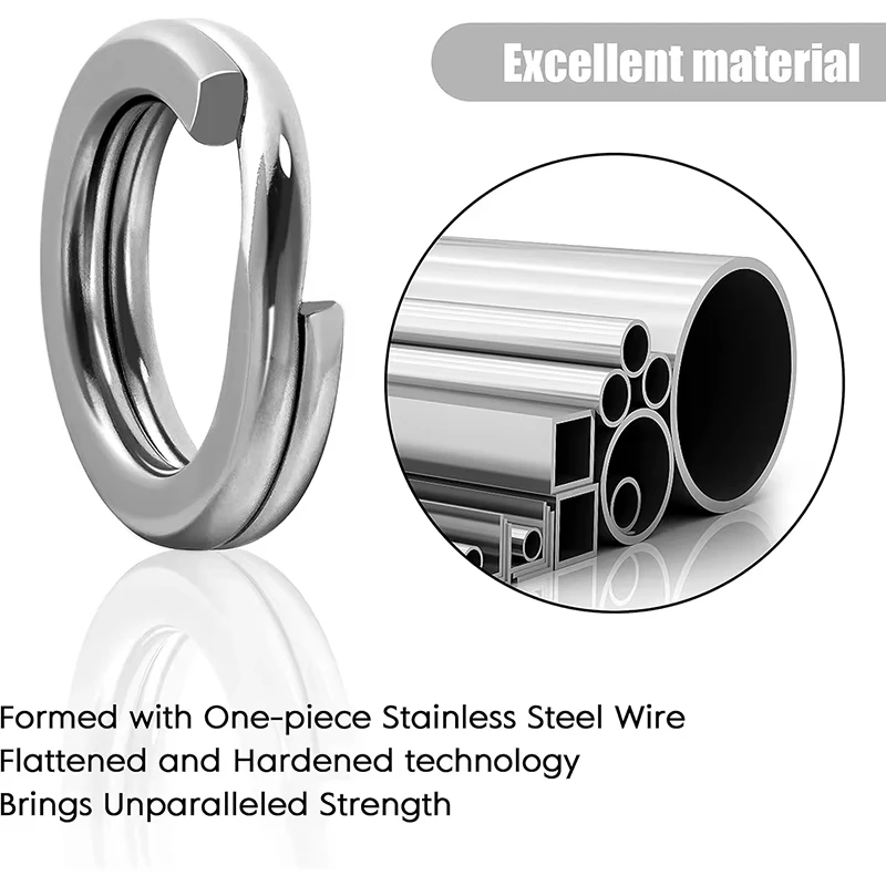 Fishing Split Rings Stainless Steel 5 Size High Strength Large Tensile Force Lure Connector Loop Set 200 250PCS For Tackle Box