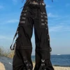 Punk Style Y2k Wid Leg Denim Pants E-girl Gothic Loose Trousers Cyber Grunge Cargo Pants Harajuku High Waist Baggy Jeans Women 1