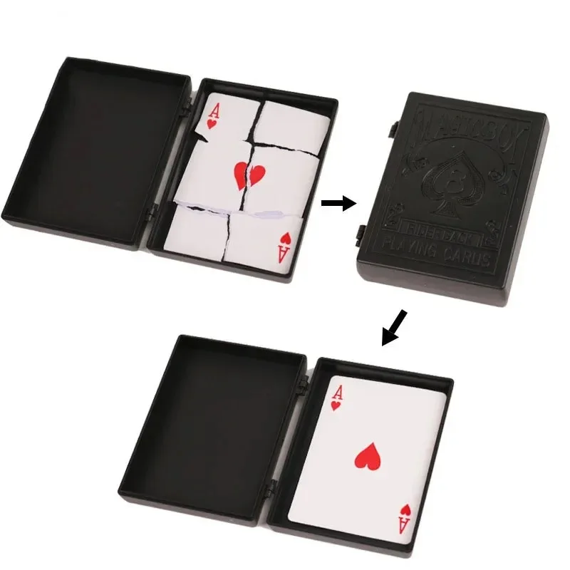 Magic Restoration Box Magic Black Plastic Box Shredded Paper Card Restoration Close-up Beginner Simple and Easy To Learn