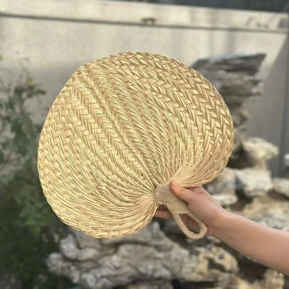 Artistic Home Decoration Palm-Leaf Fan Natural Lightweight Rattan Fan Handmade Artistic Straw Summer