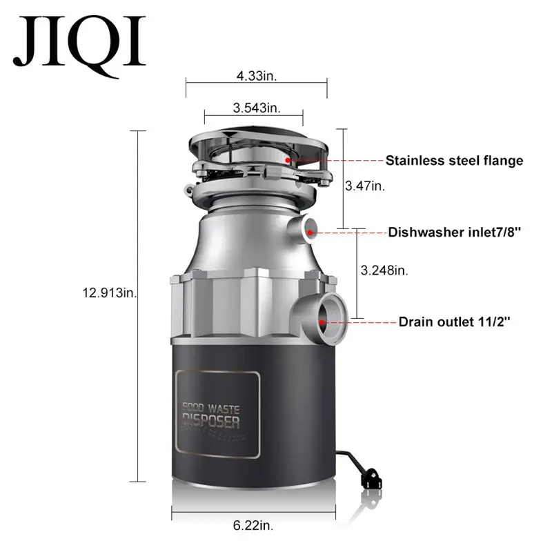 Food Waste disposer Kitchen Sink Garbage Shredder Food Crusher Dishwasher connected Water flow Turbocharged No clogging 110V220V 2