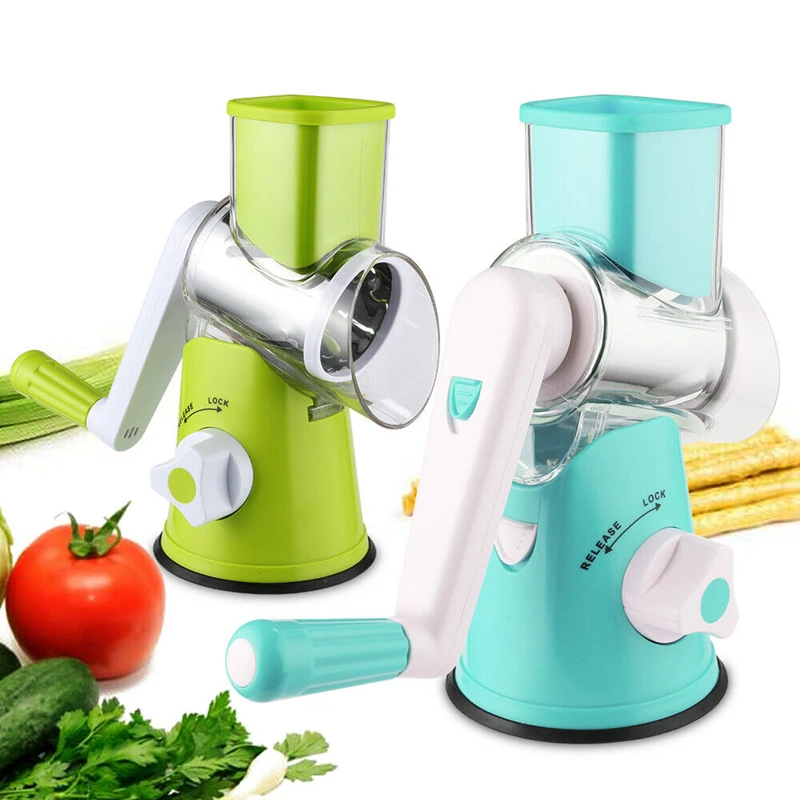 Vegetable Food Chopper Shredders Rotary Cheese Grater Hand Crank Stainless  Steel