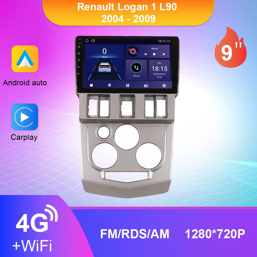 

Android 10.0 Car Multimedia Radio For Renault Logan 1 L90 2004-2009 GPS Navigation Carplay WIFI 4G Camera DSP 2Din Car Radio