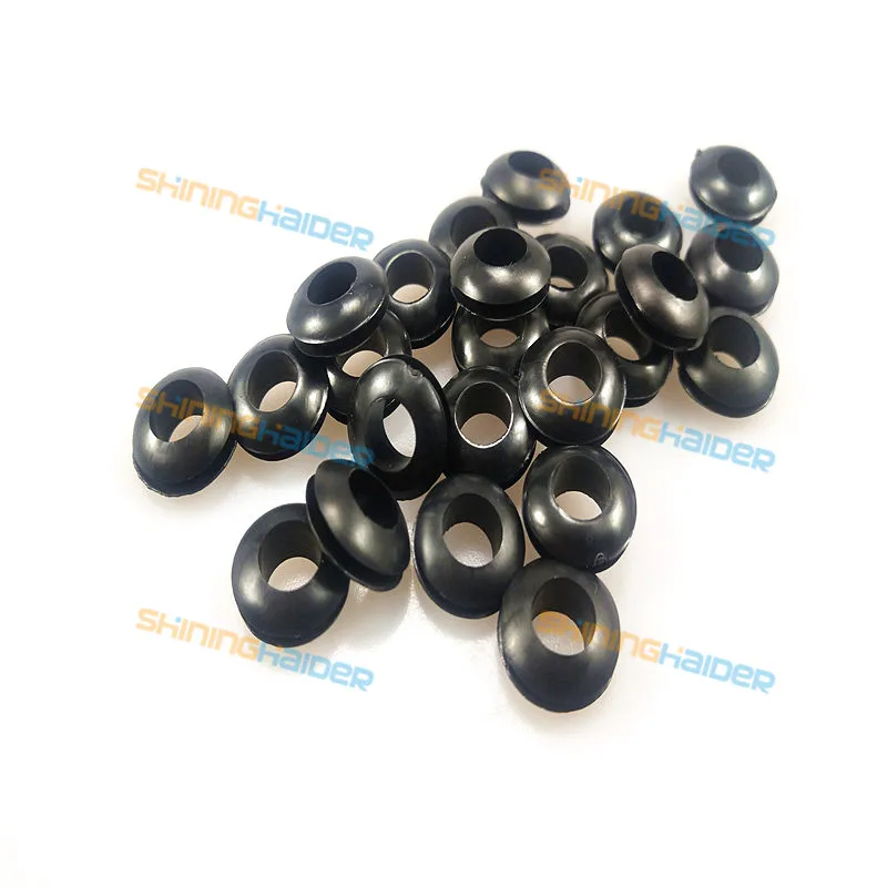 1000PCS inner diameter 5mm opening hole 7mm black and white color PVC grommets PVC cable protector protect ring