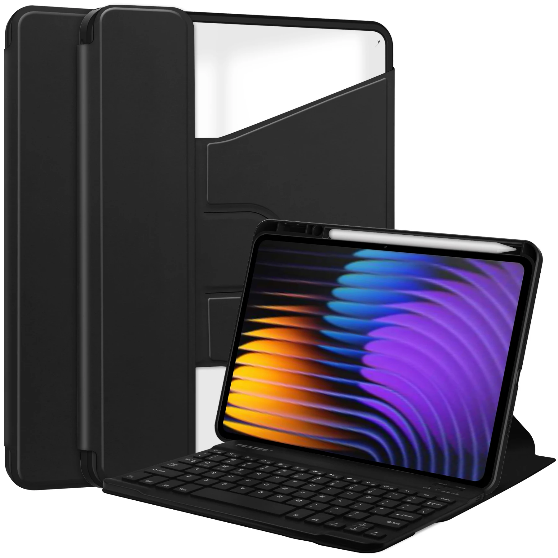 Detachable Wireless Keyboard Case with 360° Rotatable Stand & Smart Cover