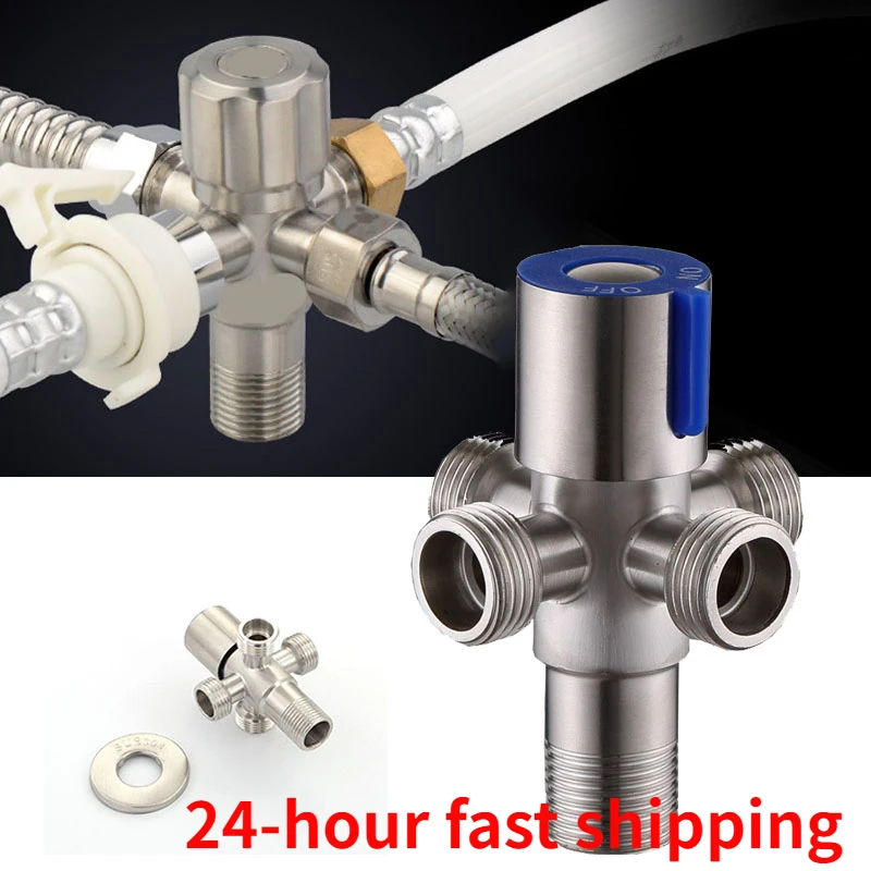 

Stainless Steel angle Valve Thread triangle valve Hot and Cold water valve Bathroom connector for Toilet Basin Water Heater G1/2