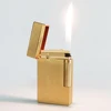 Luxury Brass Ligne2 Lighter Engraved Classical Sound Special Cigarette Smoking Tools Rechargeable Butane Gas Men Gift 1
