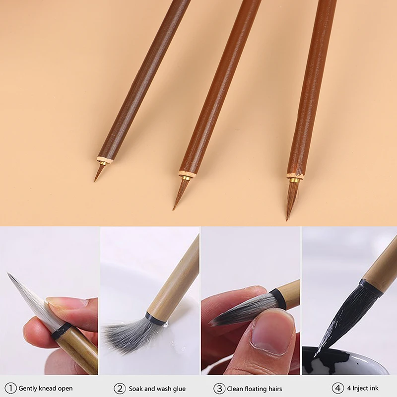 

New Wolves Hair Brush Pen Hook Line Paint Brush Chinese Calligraphy Brush Art Oil Painting Drawing Brush