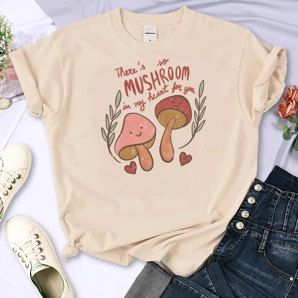 

Mushroom t shirt women designer manga comic t shirt girl graphic clothes