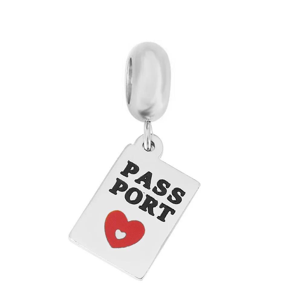 

HMSFELY Travelling theme Pendant Tags For DIY Bracelet Necklace Jewelry Making Accessories Stainless Steel Bracelets Parts