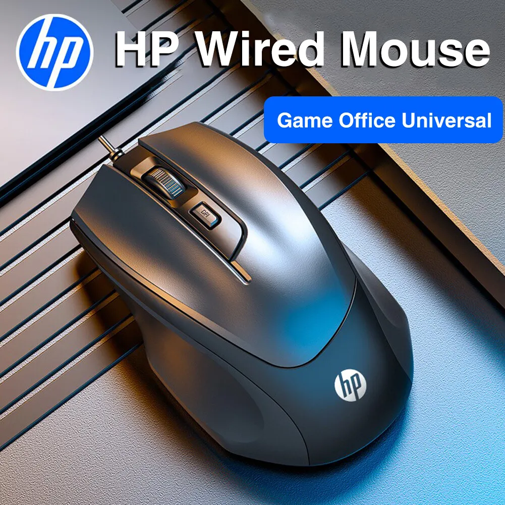 HP M150 인체공학적 유선 게이밍 마우스, 광학 센서, 4 버튼, 조정 가능한 1000-1600 DPI, 사무실 게이밍 PC 노트북용