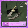 God of War Weapon 9cm Blades of Chaos Runic Kratos Sword Game Periphery Metal Alloy Keychain Katana Sword Real Steel Gift Toys 1