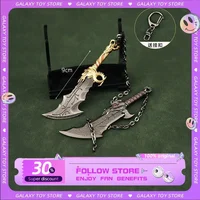 God of War Weapon 9cm Blades of Chaos Runic Kratos Sword Game Periphery Metal Alloy Keychain Katana Sword Real Steel Gift Toys 1