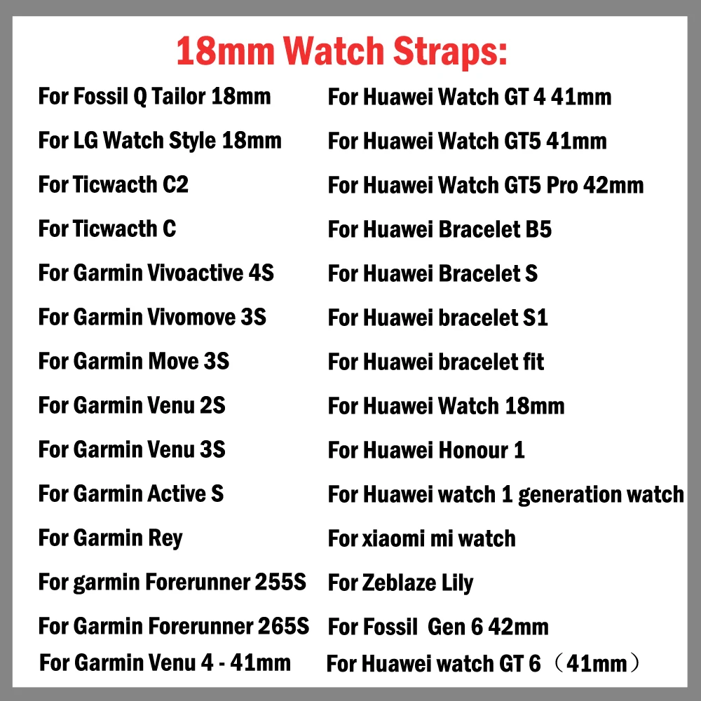 Premium Leather Watch Straps with Quick Release Button - 18mm Band