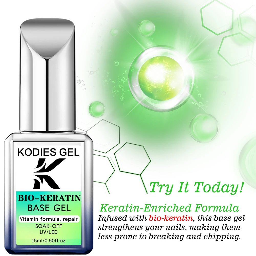 Bio-Keratin Formula Rubber Base Coat Gel Nail Polish Manicure Repair Foundation Gel Top No Wipe Semi Permanent UV Finish