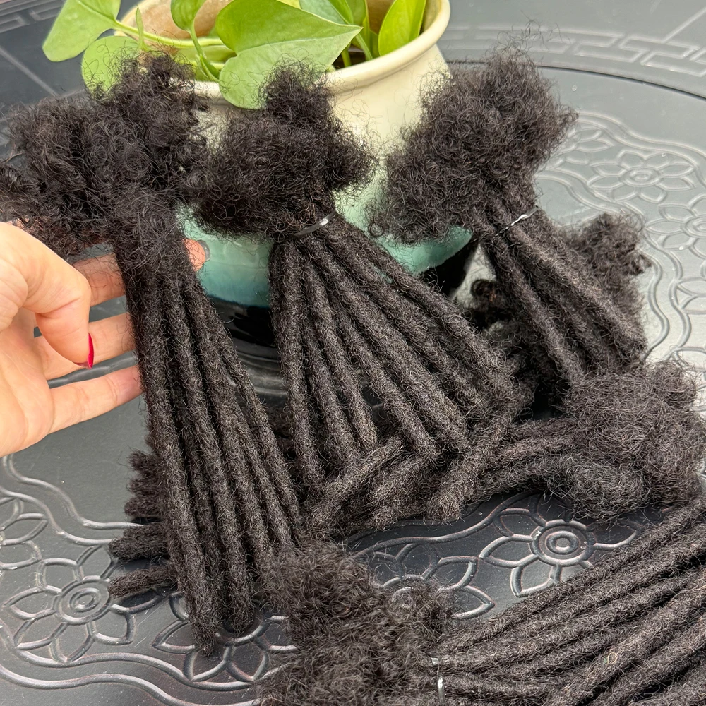 Dreadlocks per capelli umani al 100% Trecce all'uncinetto Capelli 4-20 pollici Locs Stile hip-hop per uomini e donne Estensioni parrucca intrecciata 0,6 - immagine 2