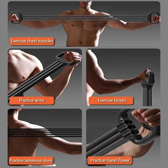 Adjustable Shoulder, Back, and Chest Muscle Trainer with Multi functional Fitness High Elasticity Arm Stretching Elastic Rope 5