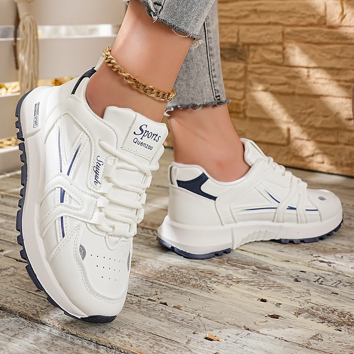 Chic and Comfortable Women's Round-Toe Casual Shoes - Perfect for Spring and Autumn
