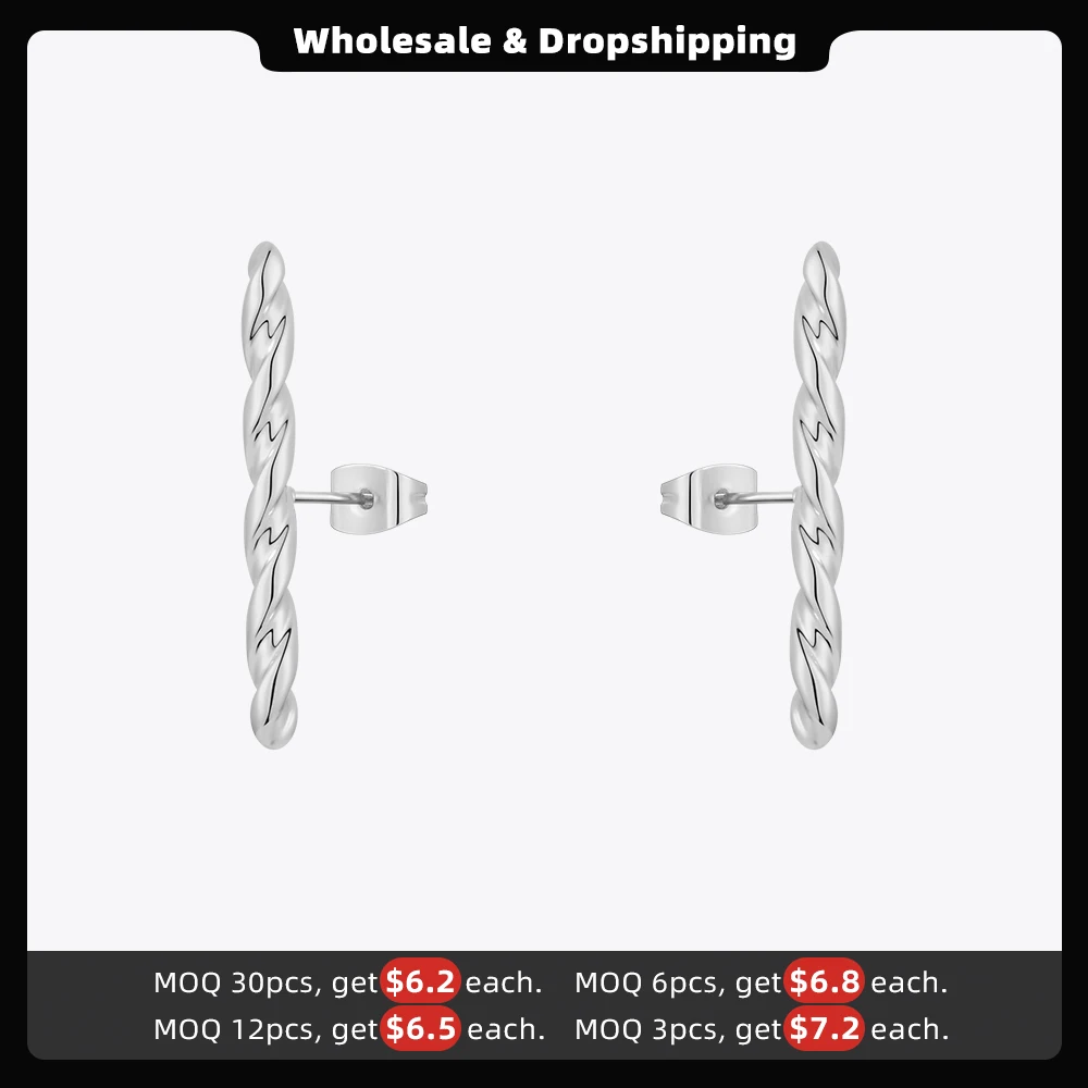 ENFASHION Piercing Twist Earings Kolczyki Gold Color New In Earrings For Women Christmas Gift Fashion Jewelry Wholesale E221444