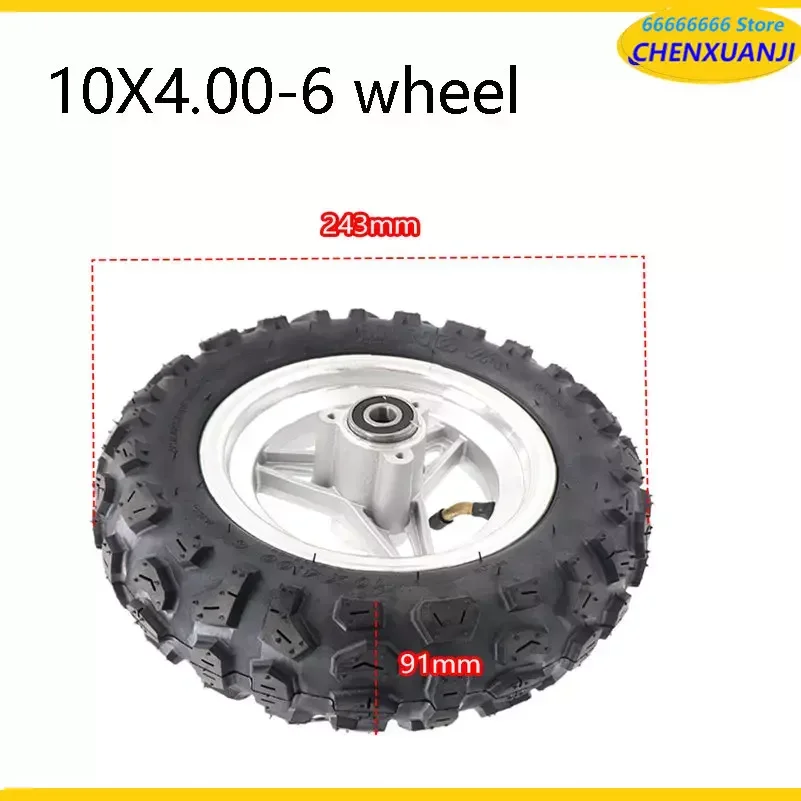 

10X4,00-6 колесо для электрического скутера Harley kart ATV четырехколесный мотоцикл внедорожник 10 *-6 шины с ступицей Колесные аксессуары