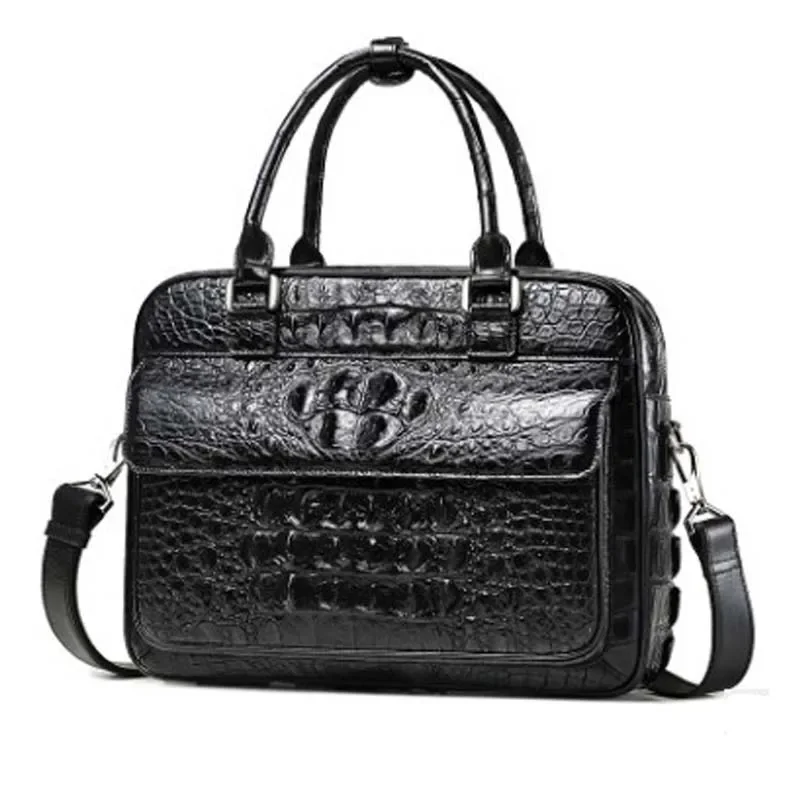 LINSHE crocodile briefcase male business handbag business crocodile leather bag