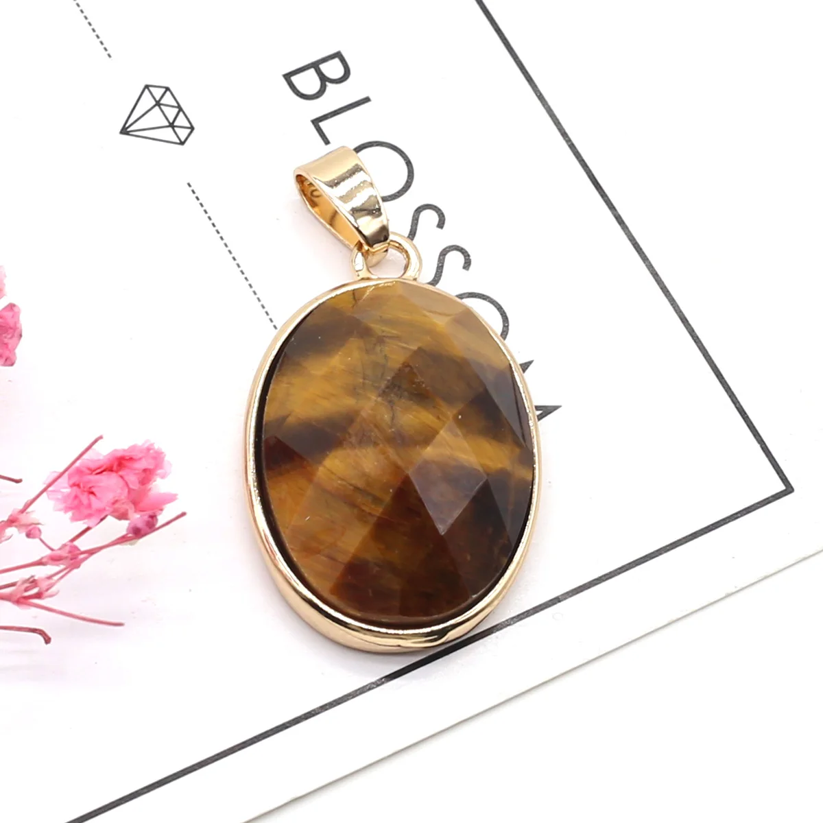 

Pendants Natural Stone Crystals Agate Amethyst Rose Quartz Polished Gemstone Charms for Jewelry Making DIY Necklace Earrings