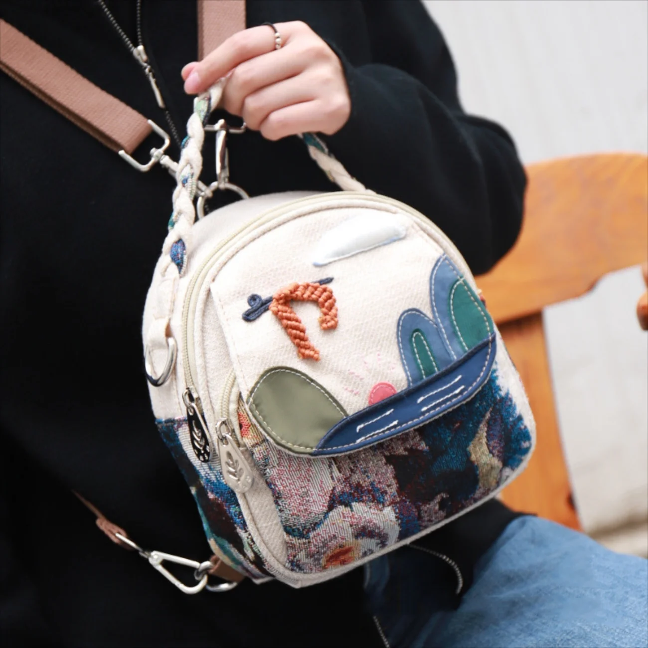 Multi functional three use mini bag with multiple compartments, mobile phone, zero wallet, birthday gift for girlfriend
