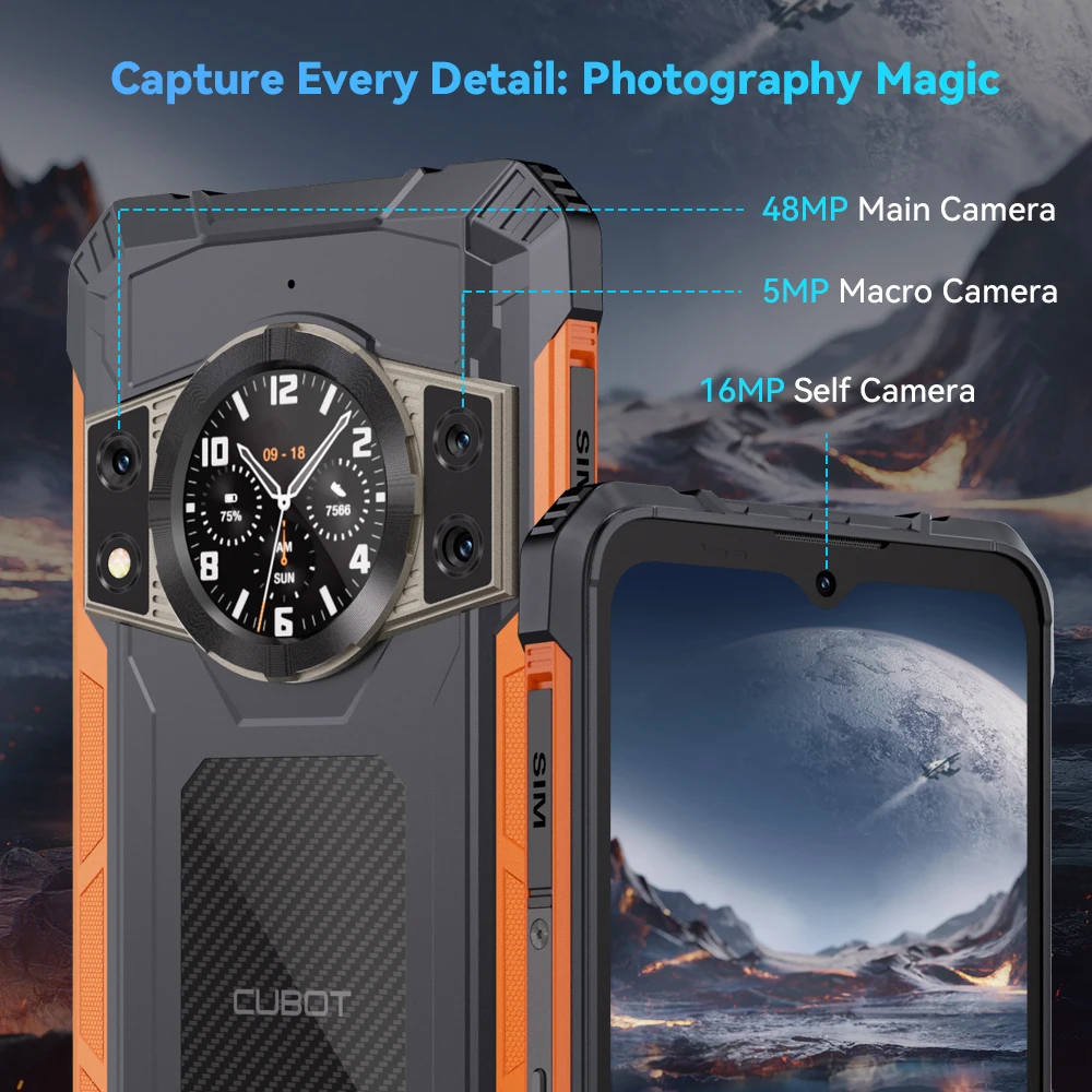 [New Arrival] Cubot KingKong ACE 2 Ultra-thin Rugged Smartphone android 14, 16GB RAM(6GB+10GB), 128GB ROM, 6.56-Inch 90Hz Screen 5